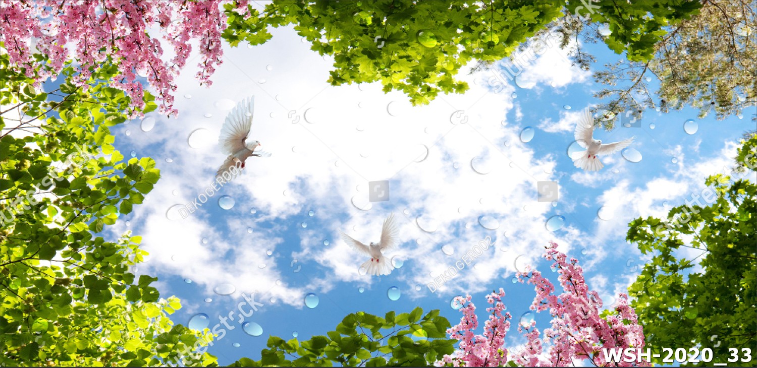 Dán trần hình hoa lá WSH-2020_33